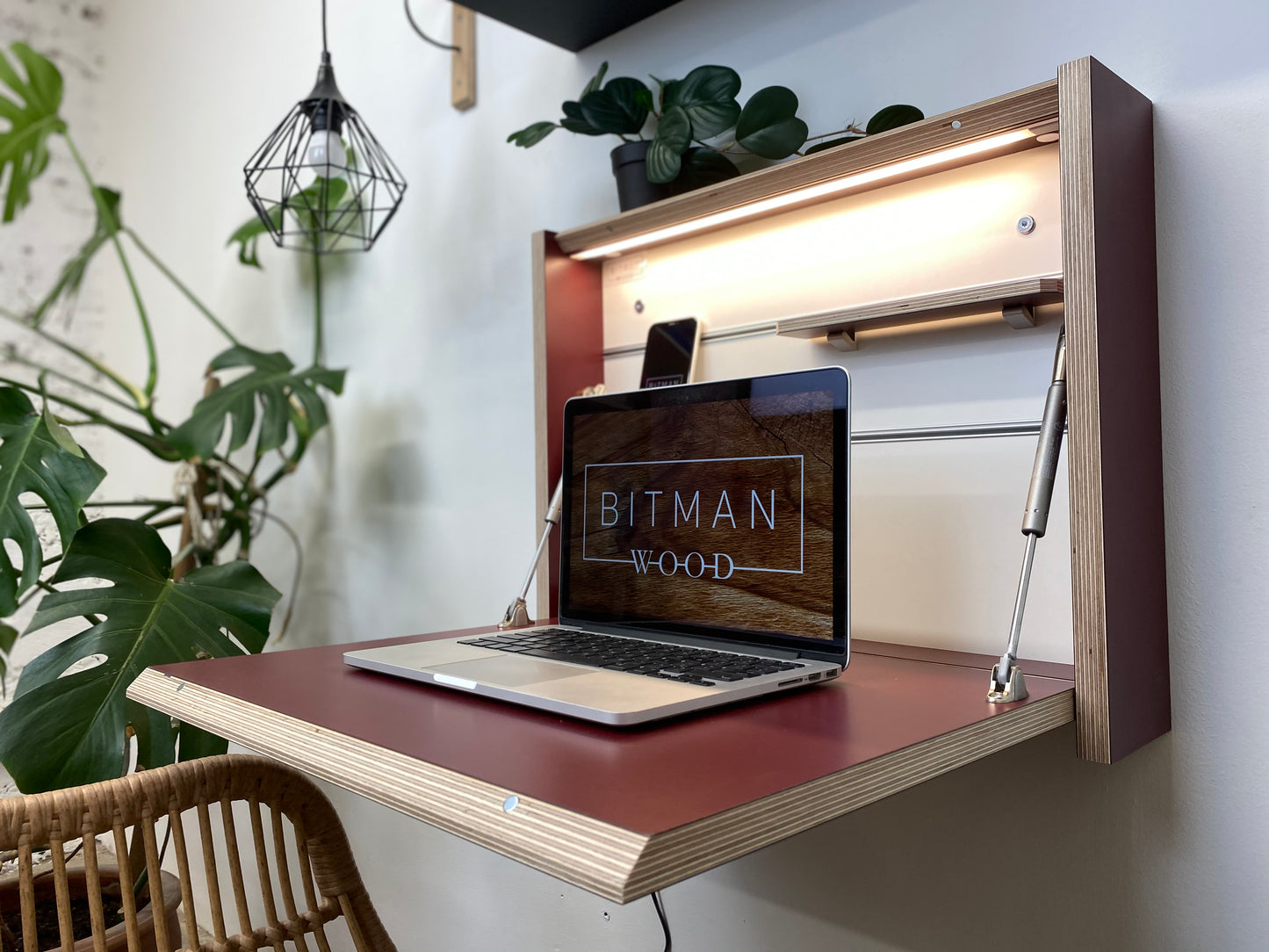 SMALL FOLDING DESK• Burgundy Red U311