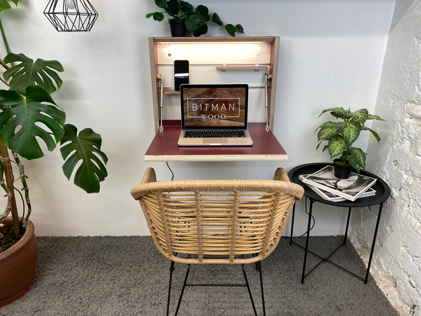SMALL FOLDING DESK• Burgundy Red U311