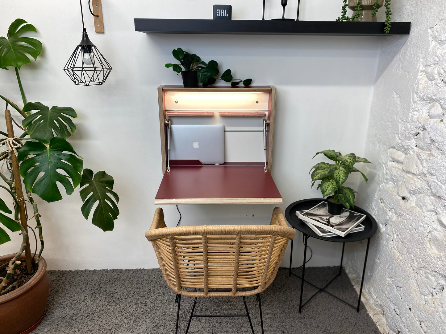 SMALL FOLDING DESK• Burgundy Red U311