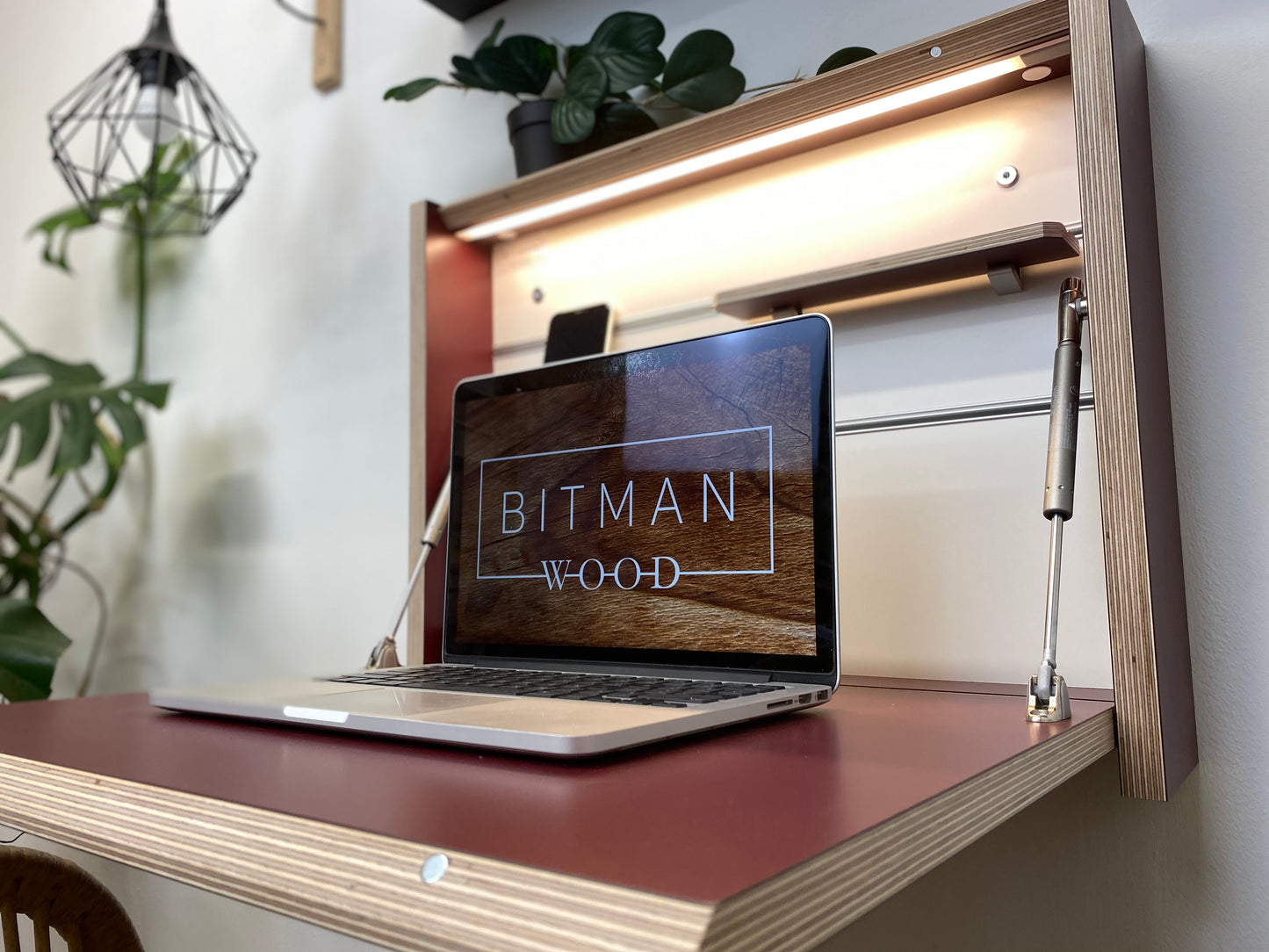 SMALL FOLDING DESK• Burgundy Red U311