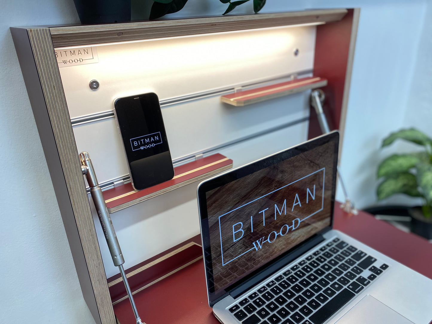 SMALL FOLDING DESK• Burgundy Red U311