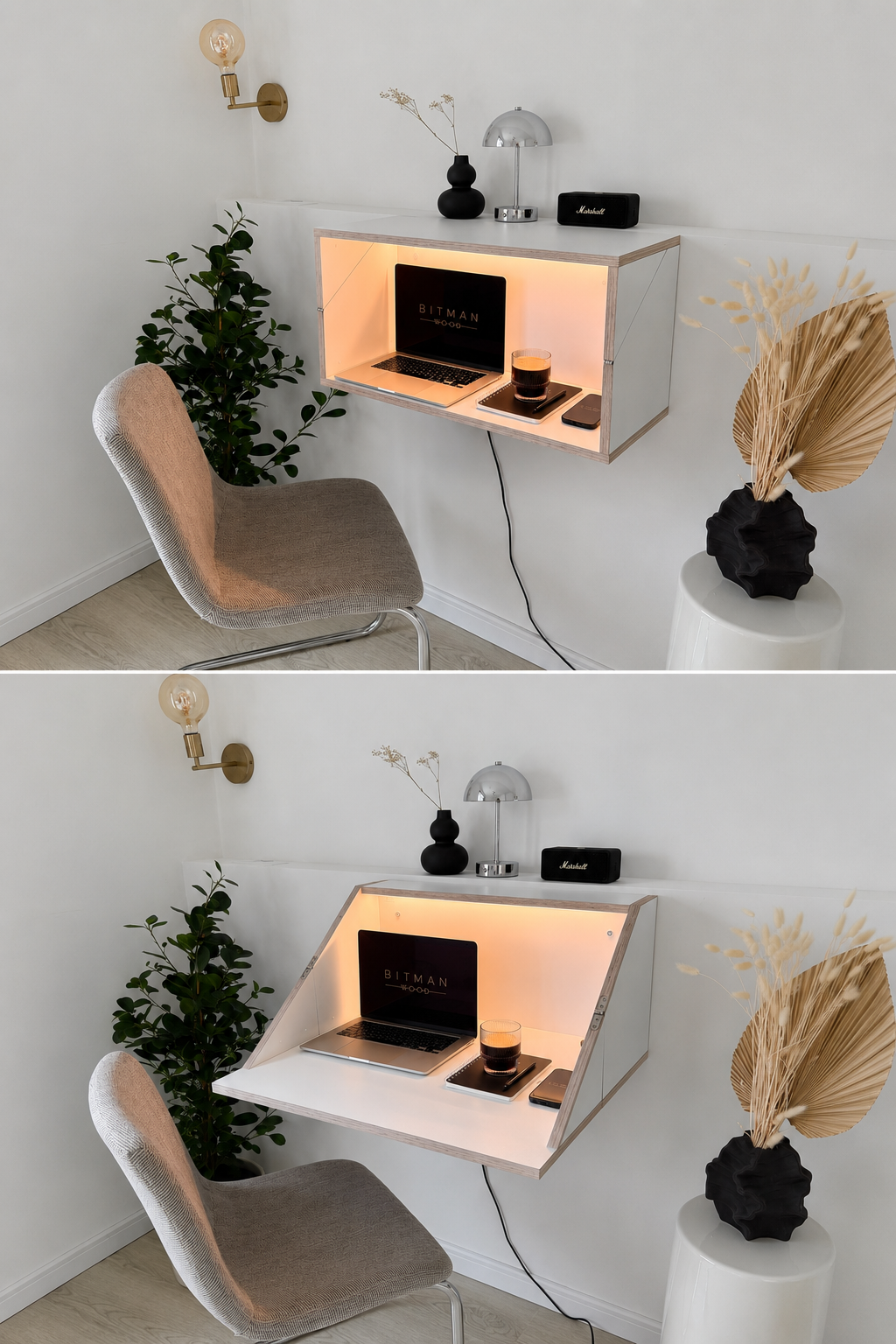 FLOATING SHELF DESK•