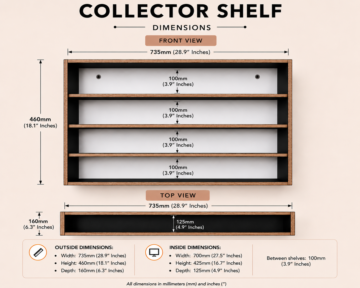 COLLECTOR SHELF• Black